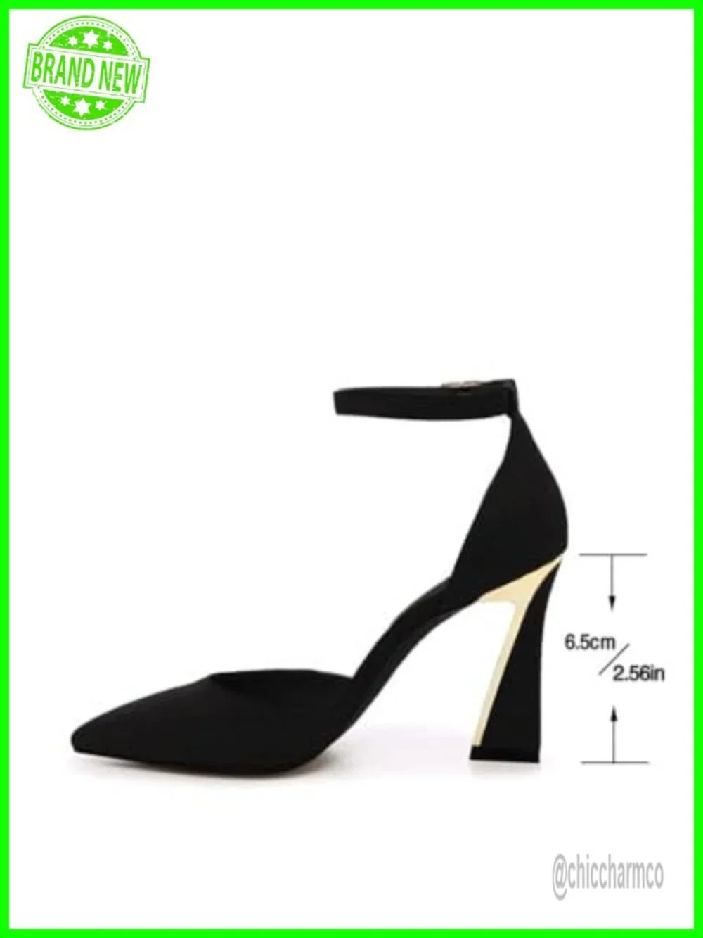Faux Suede Pumps Pointed Toe Closed Toe Buckle Ankle Strap High Heels Sandals
